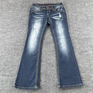 Ariya Jeans Bootcut Jeans Womens 5/6 Blue Medium Wash Low Rise Distressed